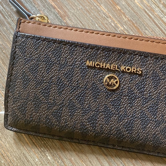 Michael Kors Jet Set Charm Slim Card Case brown with zipper - Picture 3 of 8